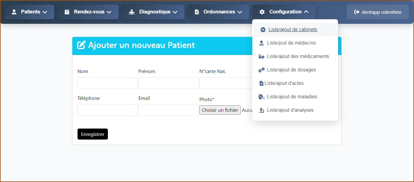 Création de patient